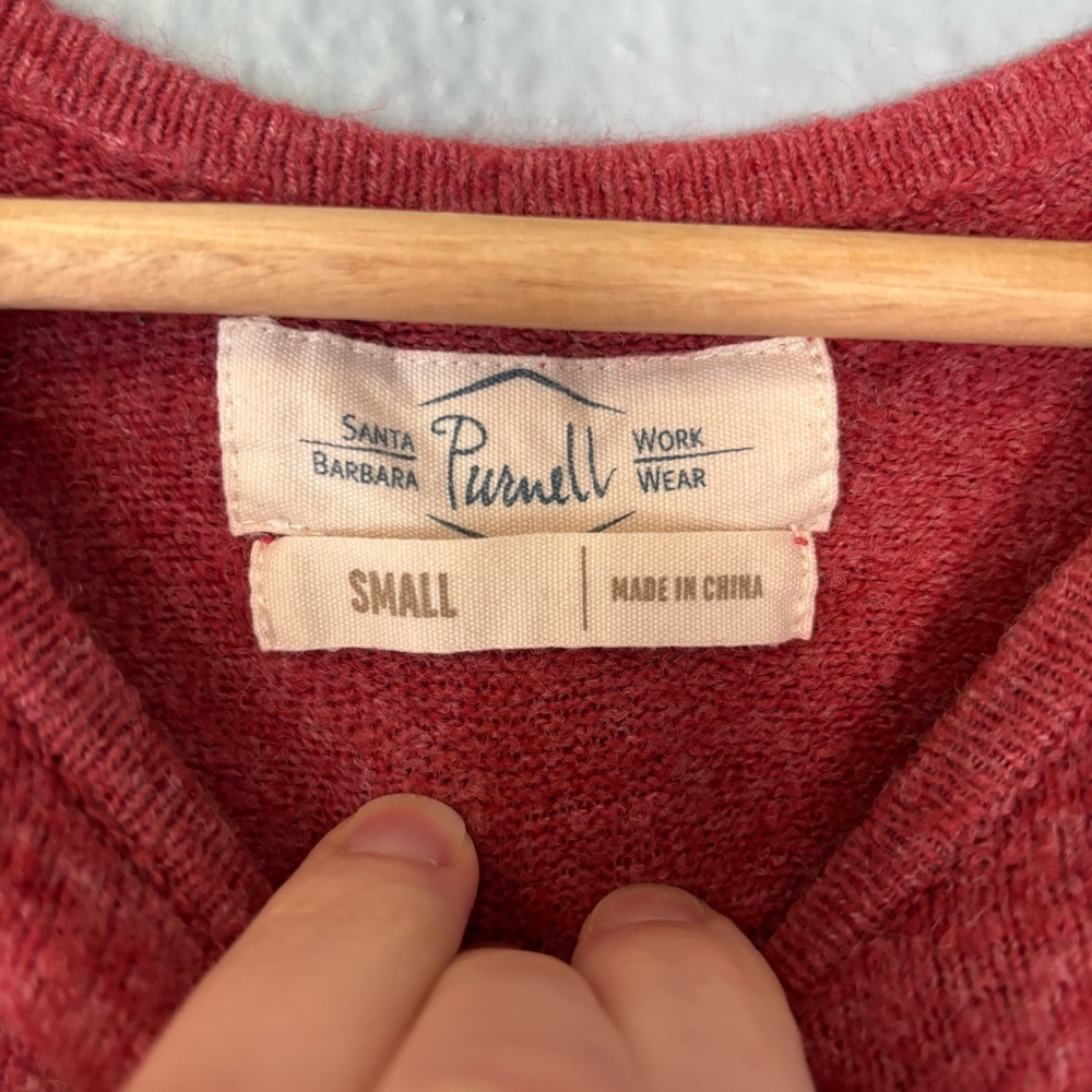Purnell Women's Wool Blend Red‎ Long Sleeve Crewneck Sweater Small Outdoor Cozy - Picture 2 of 12